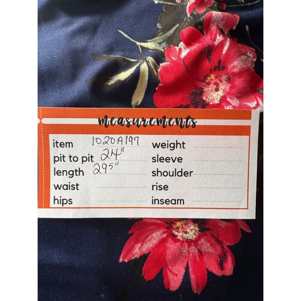 NWT Papermoon 2X Floral Print Sleeveless Tank Navy & Red - Picture 8 of 9
